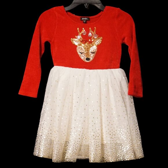 Robe Jupe De Noël Zunie Merry & Bright Taille 4 Fille - Neuve Avec étiquettes, Festive